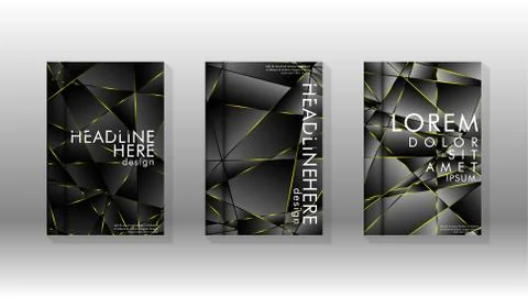 Fancy polygon cover pattern background design. yellow triangle line Illustrazione stock