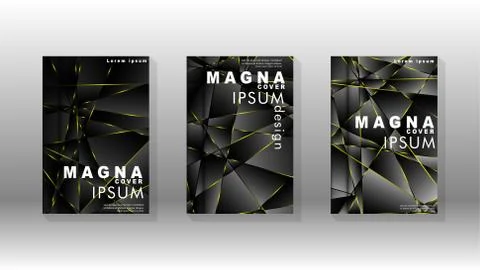 Fancy polygon cover pattern background design. yellow triangle line Stock Illustration