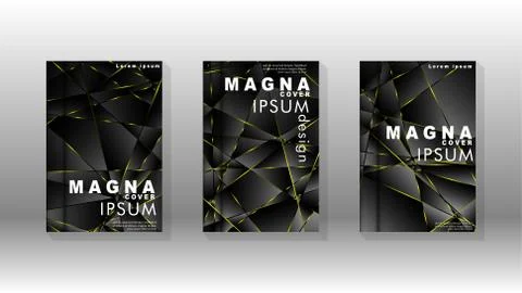 Fancy polygon cover pattern background design. yellow triangle line Stock Illustration