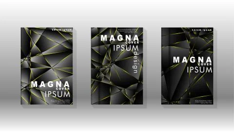 Fancy polygon cover pattern background design. yellow triangle line Stock Illustration