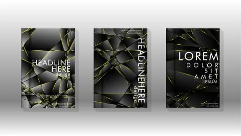 Fancy polygon cover pattern background design. yellow triangle line Stock Illustration