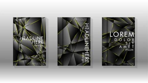 Fancy polygon cover pattern background design. yellow triangle line Stock Illustration