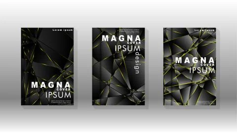 Fancy polygon cover pattern background design. yellow triangle line Illustrazione stock