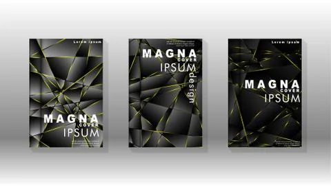 Fancy polygon cover pattern background design. yellow triangle line Stock Illustration