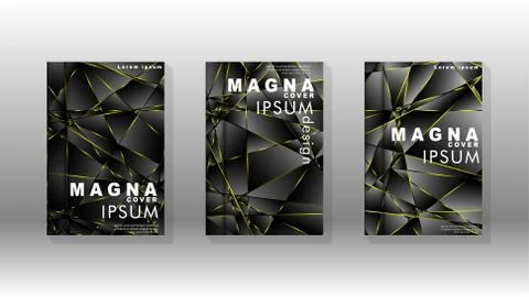 Fancy polygon cover pattern background design. yellow triangle line Stock Illustration