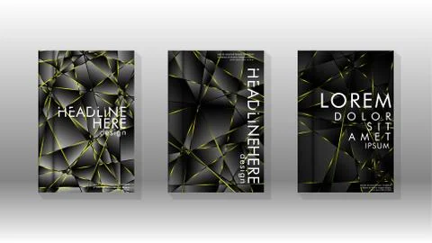 Fancy polygon cover pattern background design. yellow triangle line Stock Illustration