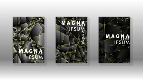 Fancy polygon cover pattern background design. yellow triangle line Stock Illustration