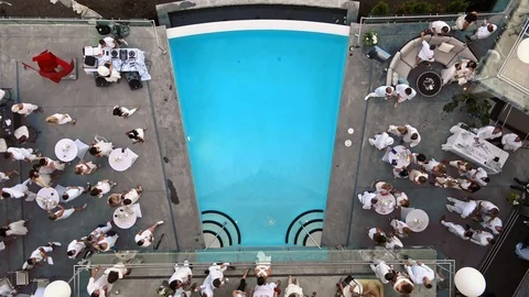 Fancy pool party 库存影片 120809633