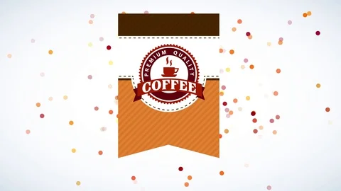 Fancy quality coffee concept art for parcel with a squared with triangular Stock Footage 129323660