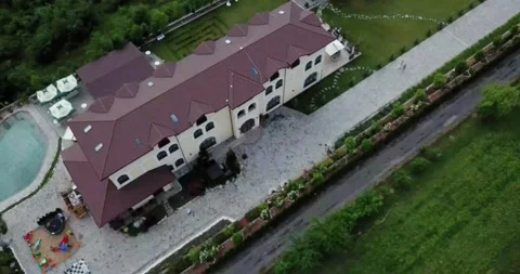 Fancy resort with pool and maze Stock Footage 156833951