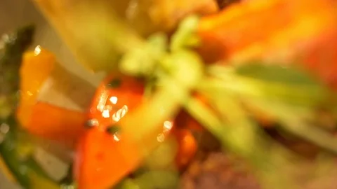 Fancy restaurant meal in and out of focus Stock Footage 99398113