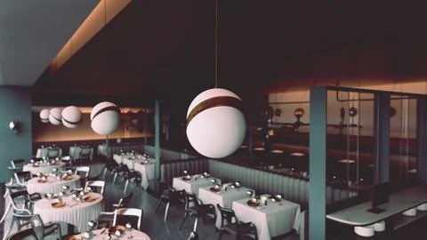 Fancy restaurant with no customers in sight イラスト素材