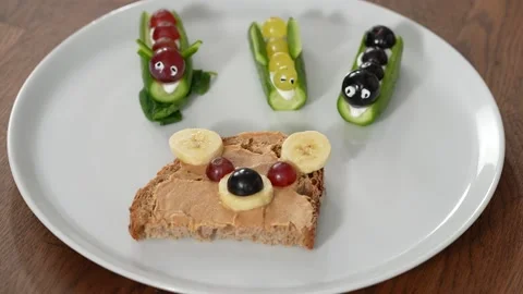Fancy salad for kids Stock Footage 183559061