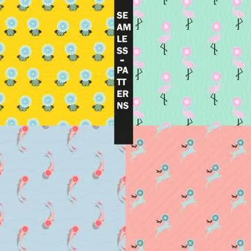 Fancy seamless patterns collection Illustrazione stock