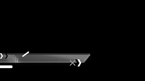 Fancy Shape lower Third Black Grey Stock Footage 113057633