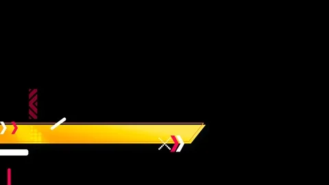 Fancy Shape lower Third Orange Yellow Stock Footage 113057781