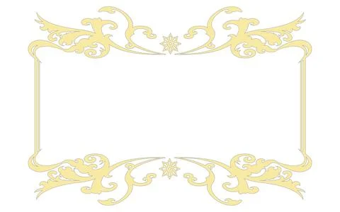 Fancy shaped gold decorative frame. Stock Illustration
