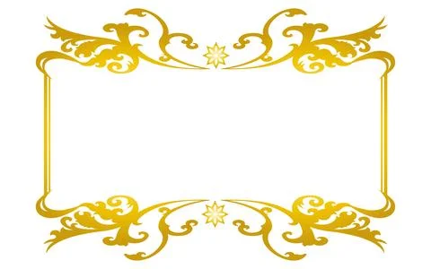 Fancy shaped gold decorative frame. Stock Illustration