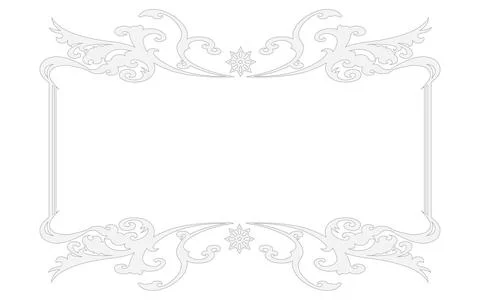 Fancy shaped silver decorative frame. Stock Illustration