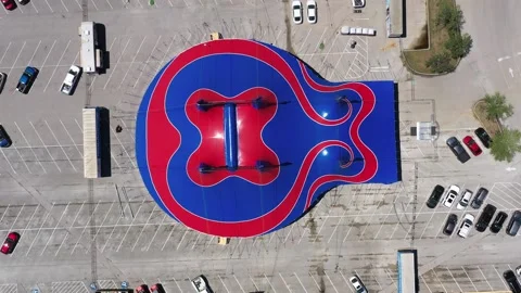 Fancy Shapes on a Circus Tent, Drone Aerial View, College Station, Texas, USA Stock Footage 159244496