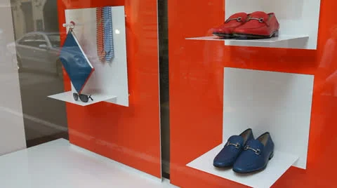 Fancy shoes on store display Video stock 23377377