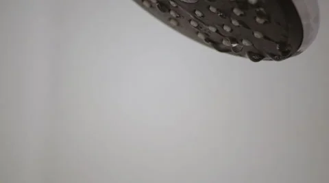 Fancy shower head turning on, extreme close up Stock Footage 67274410
