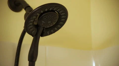 Fancy shower head turning on Stock Footage 67274614