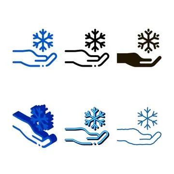 Fancy snowflake sign icon vector outline multipack イラスト素材