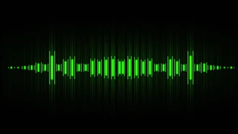 Fancy sound equalizer decorated light green glow. Pulse of rhythmic music Stock Footage 254115633
