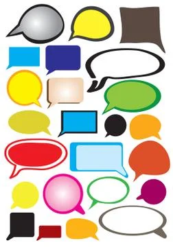 Fancy Speech Balloons Vector Illustration Collection Stock Illustration