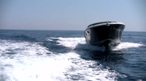 Fancy sport boat navigating Stock Footage 53433793