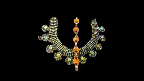A fancy stone chain with a black background Stock Photos