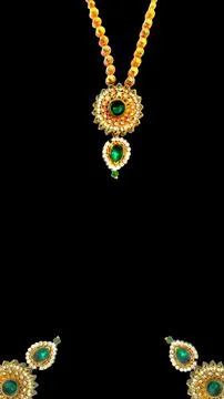 A fancy stone chain with a black background Stock Photos