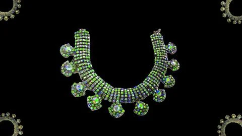 A fancy stone chain with a black background Stock Photos