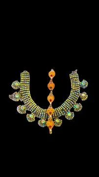 A fancy stone chain with a black background Stock Photos