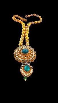 A fancy stone chain with a black background Stock Photos