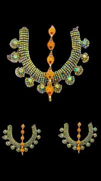 A fancy stone chain with a black background Stock Photos
