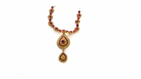 A fancy stone chain with a white background Stock Photos