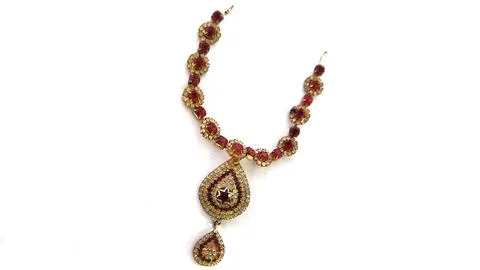 A fancy stone chain with a white background Stock Photos