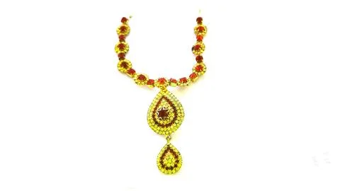 A fancy stone chain with a white background Stock Photos