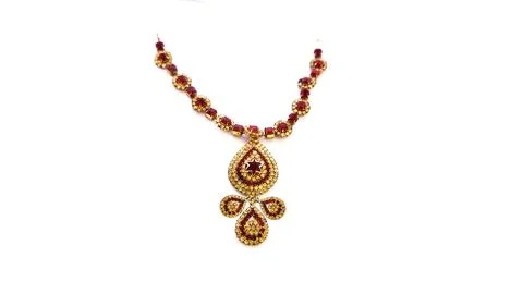 A fancy stone chain with a white background Stock Photos