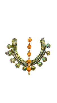 A fancy stone chain with a white background Stock Photos