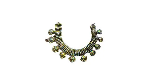 A fancy stone chain with a white background Stock Photos