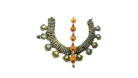 A fancy stone chain with a white background Stock Photos