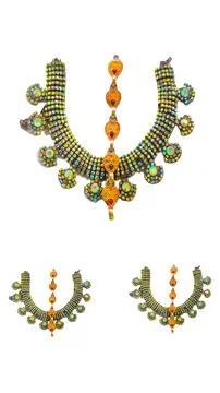A fancy stone chain with a white background Stock Photos