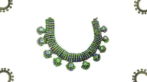 A fancy stone chain with a white background Stock Photos