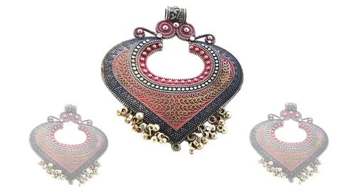 A fancy stone chain with a white background Stock Photos