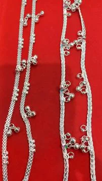 Fancy stone silver payal Stock Photos