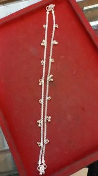 Fancy stone silver payal Stock Photos