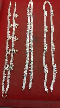Fancy stone silver payal Stock Photos